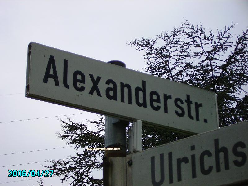 Foto der Alexanderstr.: Straßenschild Alexanderstr.