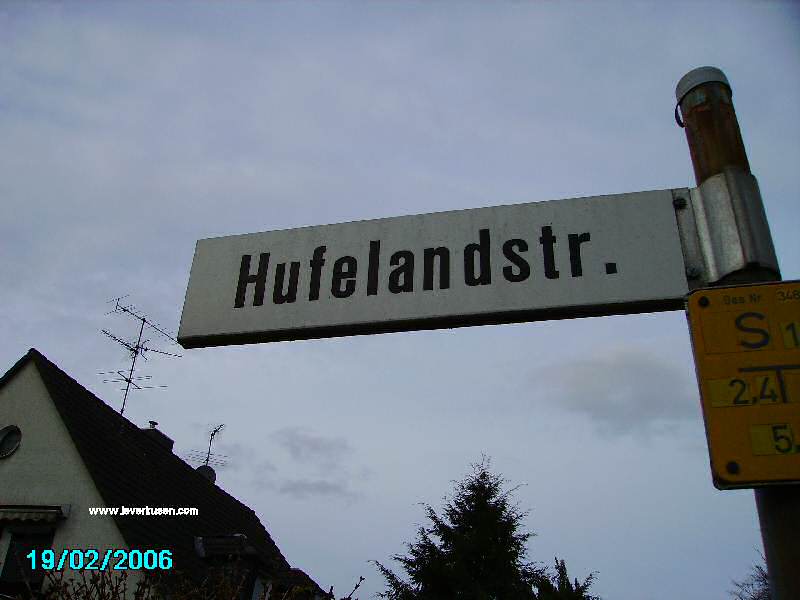 Foto der Hufelandstr.: Straßenschild Hufelandstr.