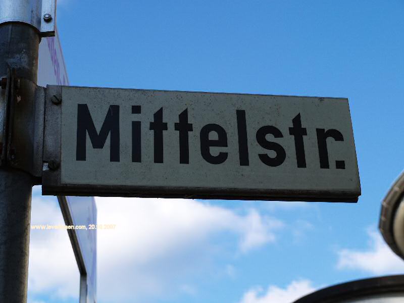 Foto der Mittelstr.: Straßenschild Mittelstr.