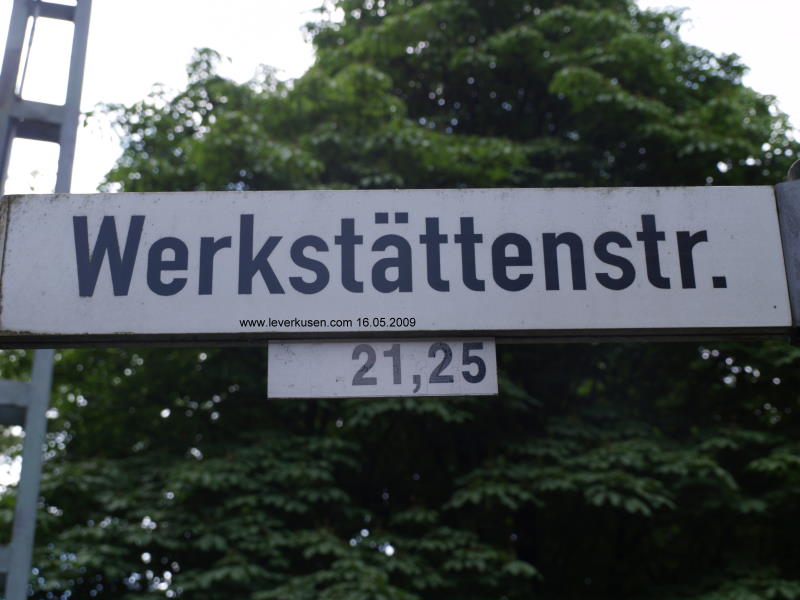 Foto der Werkstättenstr.: Werkstättenstr., Straßenschild