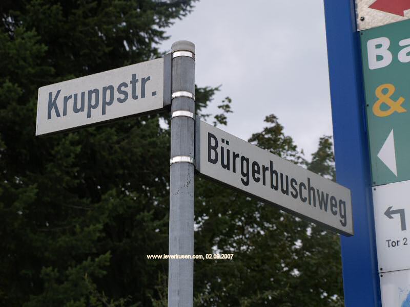 Foto der Kruppstr.: Straßenschild Kruppstraße
