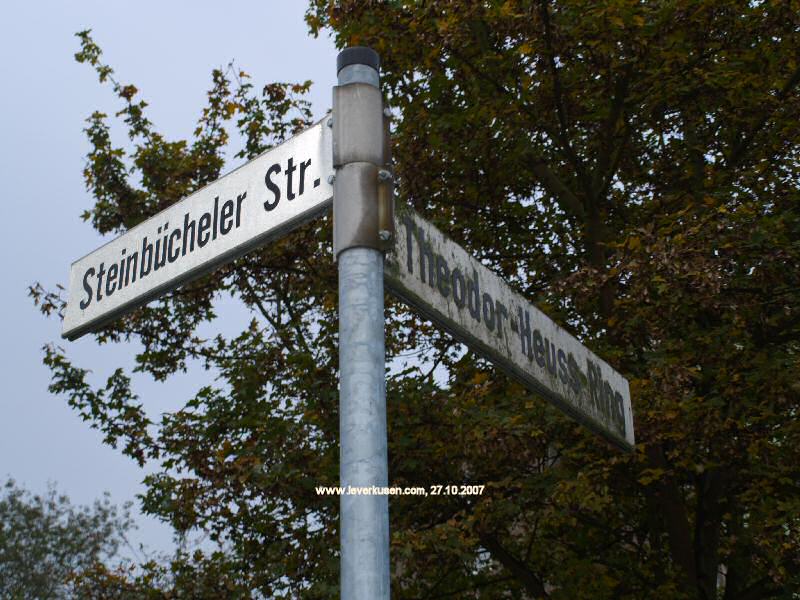 Steinbücheler Str., Theodor-Heuss-Ring, Straßenschild