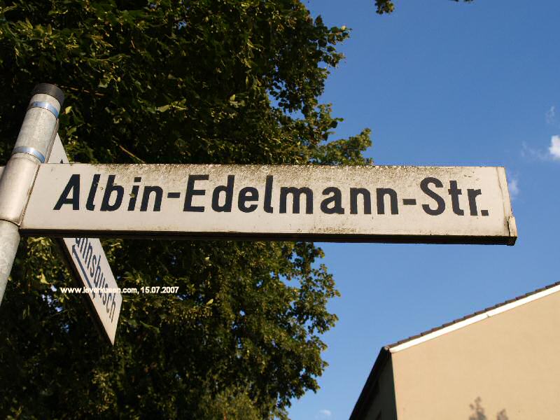Foto der Albin-Edelmann-Str.: Straßenschild Albin-Edelmann-Str.