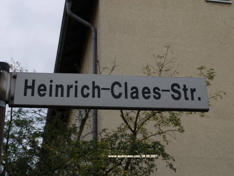 Foto der Heinrich-Claes-Str.: Straßenschild Heinrich-Claes-Str.