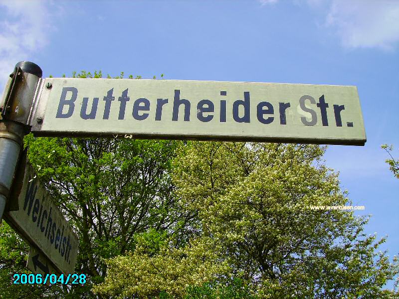 Foto der Butterheider Str.: Straßenschild Butterheider Str.