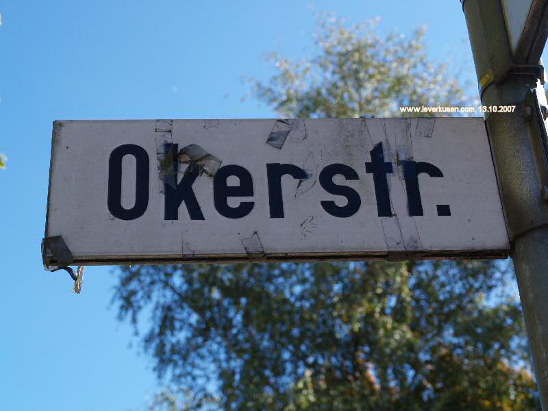 Foto der Okerstr.: Straßenschild Okerstr.
