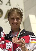 Britta Heidemann mit Medaille